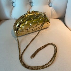 Gold Colored Scallop Bag